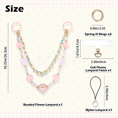 1Pc Acrylic Beaded Mobile Straps AJEW-SZ0002-82A-1