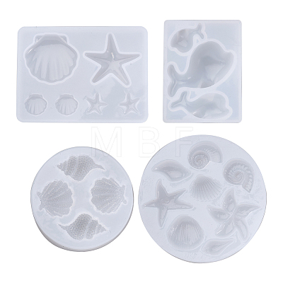 4Pcs 4 Style Pendant Silicone Molds DIY-BG0001-48-1