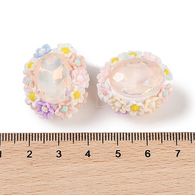 Handmade Luminous Polymer Clay Glass Rhinestone Beads CLAY-H003-05B-1