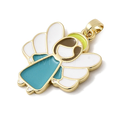 Brass Enamel Pendants KK-L262-10G-02-1