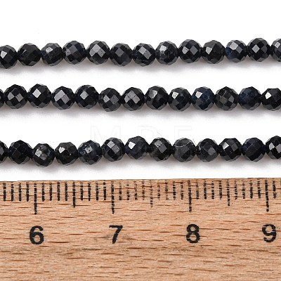 Natural Black Sapphire Beads Strands G-P625-3mm-01-1