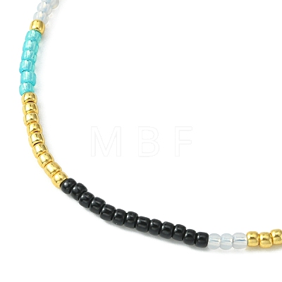 Glass Seed Braided Bead Bracelet for Women BJEW-JB09601-1