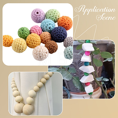 110Pcs Wooden Round Ball WOOD-PA0001-85-1