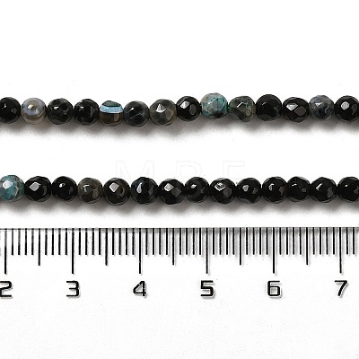 Faceted Natural Fire Crackle Agate Beads Strands G-F447-4mm-A18-01-1