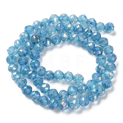Transparent Electroplate Glass Beads Strands EGLA-F160-02C-1