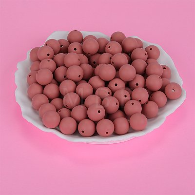 Round Silicone Focal Beads SI-JX0046A-76-1