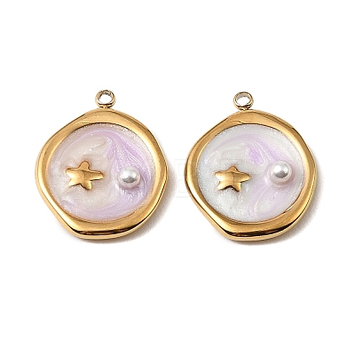 304 Stainless Steel Enamel Pendants STAS-I371-04G-02-1