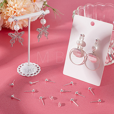 304 Stainless Steel Stud Earring Findings STAS-BBC0008-36A-1
