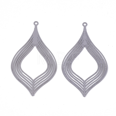 430 Stainless Steel Filigree Pendants STAS-S108-09A-1