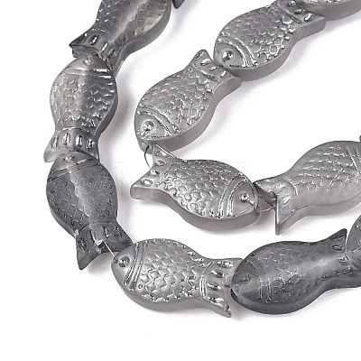 Frosted Glass Beads Strands GLAA-T023-40C-01-1