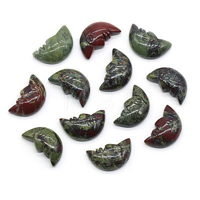 Carveing Face Crescent Moon Natural Dragon Blood Display Decorations MATO-PW0001-015G-1