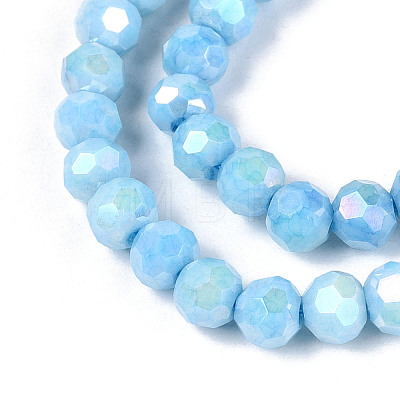 Anti-Tarnish Electroplate Glass Beads Strands EGLA-T021-4mm-15-10-1