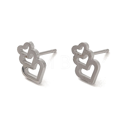 304 Stainless Steel Stud Earrings EJEW-P244-10P-1