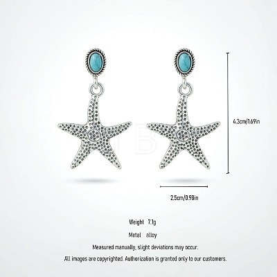 Alloy Resin Stud Dangle Earrings WG23A33-02-1