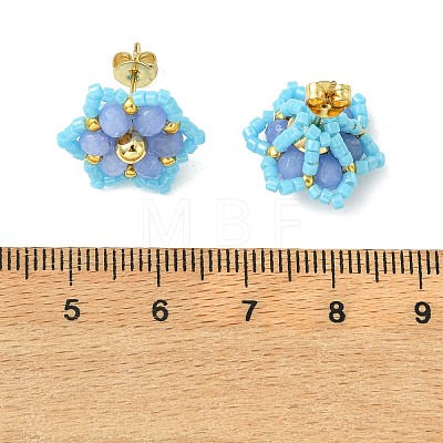 Natural Malaysia Jade Stud Earrings EJEW-MZ00742-02-1