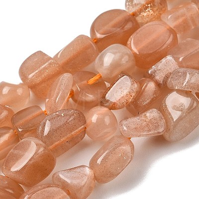 Natural Peach Moonstone Beads Strands G-P601-A19-02-1