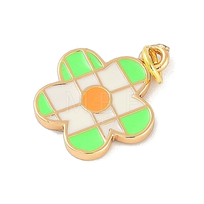 Brass Enamel Pendants KK-B114-15G-03-1