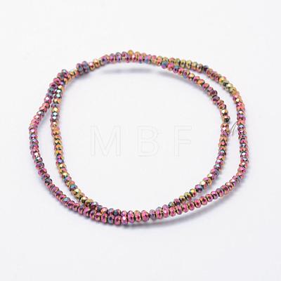 Electroplate Glass Beads Strands EGLA-J144-FP-A01-1