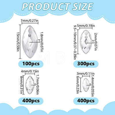 1200Pcs 4 Styles Acrylic Cabochons MRMJ-HY0001-42-1