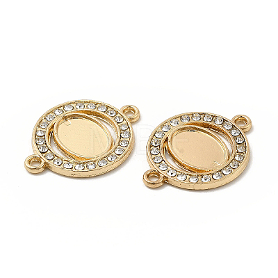 Alloy Cabochon Connector Settings with Crystal Rhinestone FIND-H039-03G-1