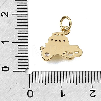 Brass Micro Pave Clear Cubic Zirconia Charms CU-CBAEEA8-30G-1