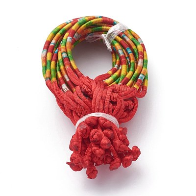 Rainbow Nylon Cord Braided Bracelets BJEW-Z008-03-1