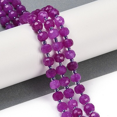 Natural Dyed White Jade Beads Strands G-H057-A20-03-1