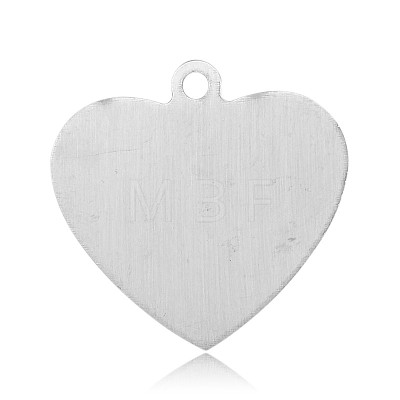 Stainless Steel Heart Stamping Blank Tag Pendants STAS-J018-01P-1