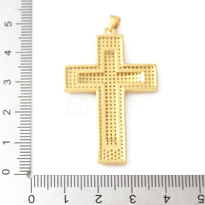 Brass Micro Pave Cubic Zirconia Pendants KK-U053-17G-01-1