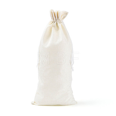 Rectangle Polyester Imitation Burlap Packing Pouches ABAG-N009-01A-01-1