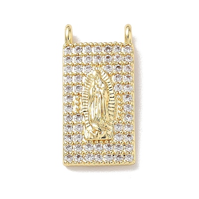 Religion Brass Micro Pave Clear Cubic Zirconia Pendants KK-L268-026G-01-1