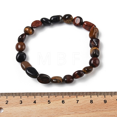 Natural Tiger Eye Bead Stretch Bracelets BJEW-K213-04-1