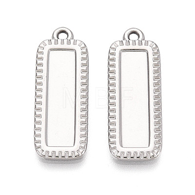 304 Stainless Steel Pendant Cabochon Settings STAS-N108-65P-1