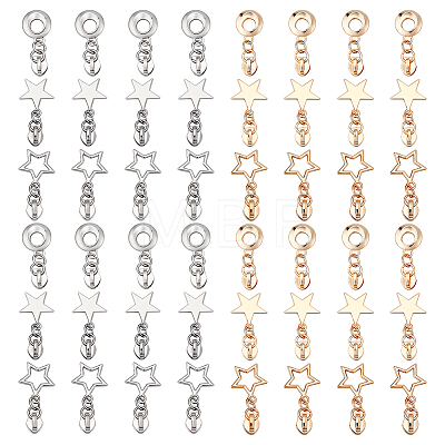 48Pcs 6 Styles Alloy Zipper Sliders with Round Charm DIY-ME0003-69-1