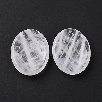 Oval Natural Quartz Crystal Thumb Worry Stone for Anxiety Therapy G-P486-03C-1