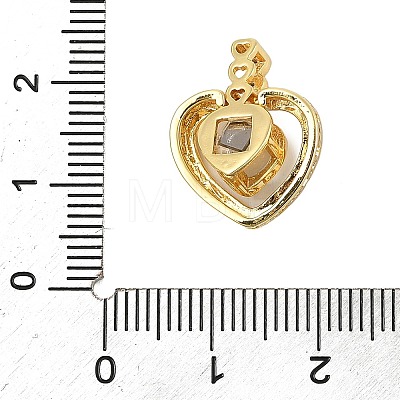 Brass Micro Pave Cubic Zirconia and Glass Pendants KK-M315-01G-02-1