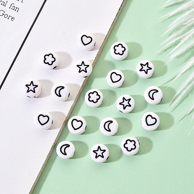 Opaque White Acrylic Beads SACR-YW0001-21B-1