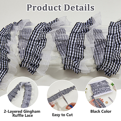 10 Yards Polyester Lace Ribbons SRIB-OC0001-13D-1
