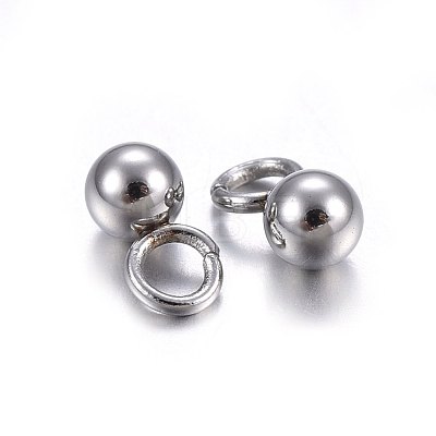 Tarnish Resistant 304 Stainless Steel Sphere Charms STAS-O107-04P-B-1