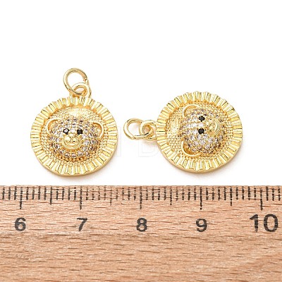 Brass Micro Pave Black Cubic Zirconia Pendants CU-E003-18G-28-1
