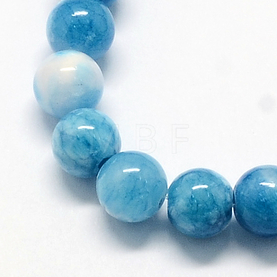 Natural Dyed White Jade Gemstone Bead Strands X-G-R271-6mm-XP15-1