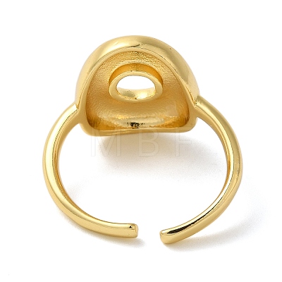 Initials Brass Open Cuff Ring for Women RJEW-N046-02O-G-1