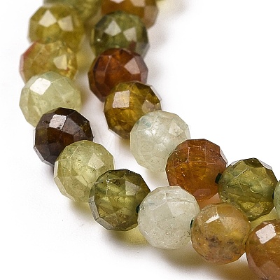 Natural Green Garnet Beads Strands G-C009-A25-1