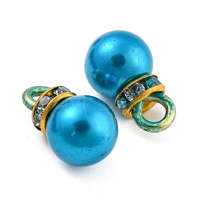 (Defective Closeout Sale: Ring Dyed)ABS Plastic Imitation Pearl Charms KY-XCP0001-25G-01-1
