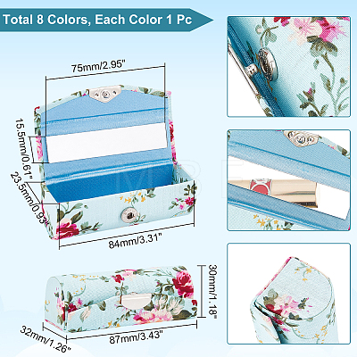 8Pcs 8 Colors Retro Cloth Embroidered Lipstick Storage Case CON-CA0001-008-1