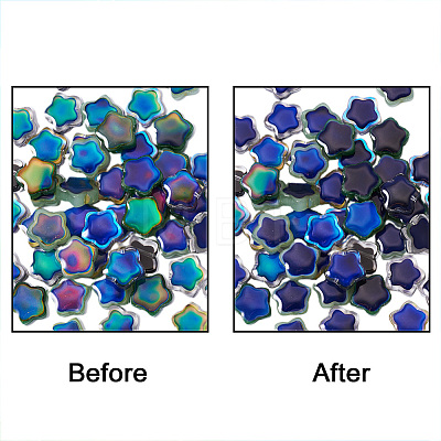 20Pcs 4 Colors Two Tone Glass Mood Beads GLAA-FS0002-32-1