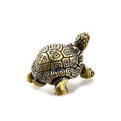 Brass Tortoise Figurine Statue for Living Room Table Home Decoration DJEW-Q008-02C-AB-1