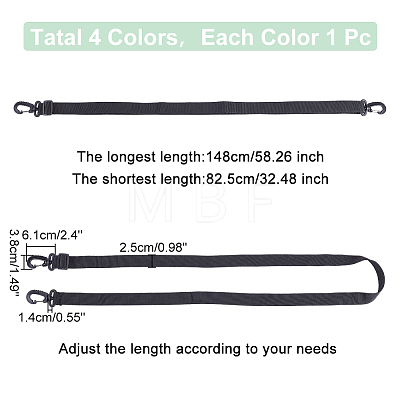 WADORN 4Pcs 4 Colors Nylon Adjustable Tactical Bag Handles FIND-WR0007-74-1