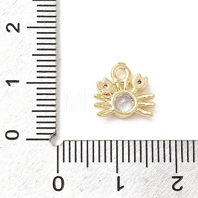 Marine Animal Theme Golden Brass Micro Pave Clear Cubic Zirconia Pendants KK-U031-01G-07-1