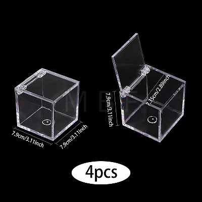 Square Transparent Plastic Candy Storage Case ODIS-WH0043-52-1